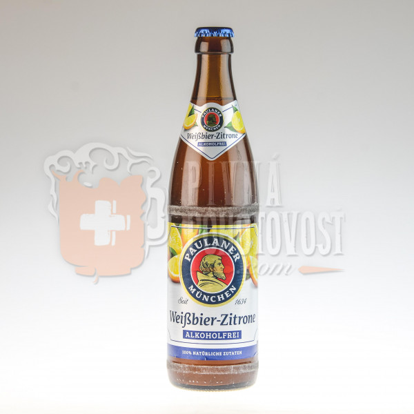 Paulaner Hefe Weissbier Alkoholfrei Zitrone 0,5l sklo